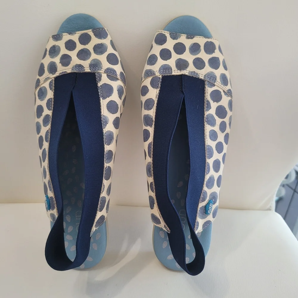 Cloud Caliber Tupai Blue Slingback Leather Sandal Women's sizes 37